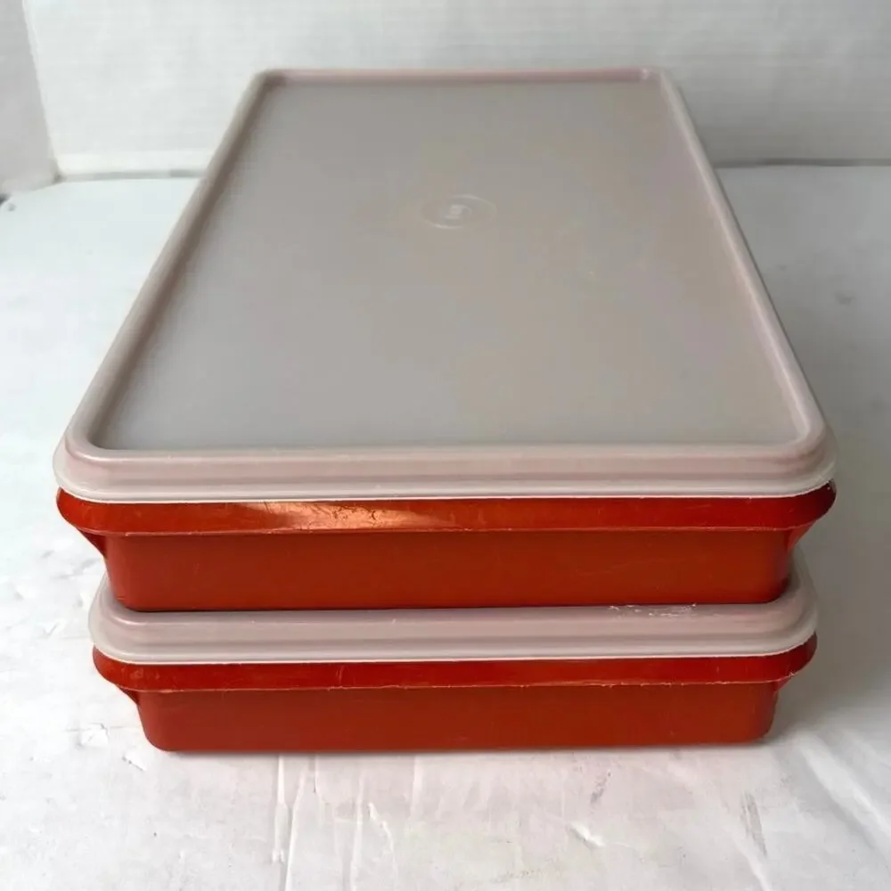 Vintage Tupperware Lot of 2 Deli Keeper Stackable Paprika Containers With Lids